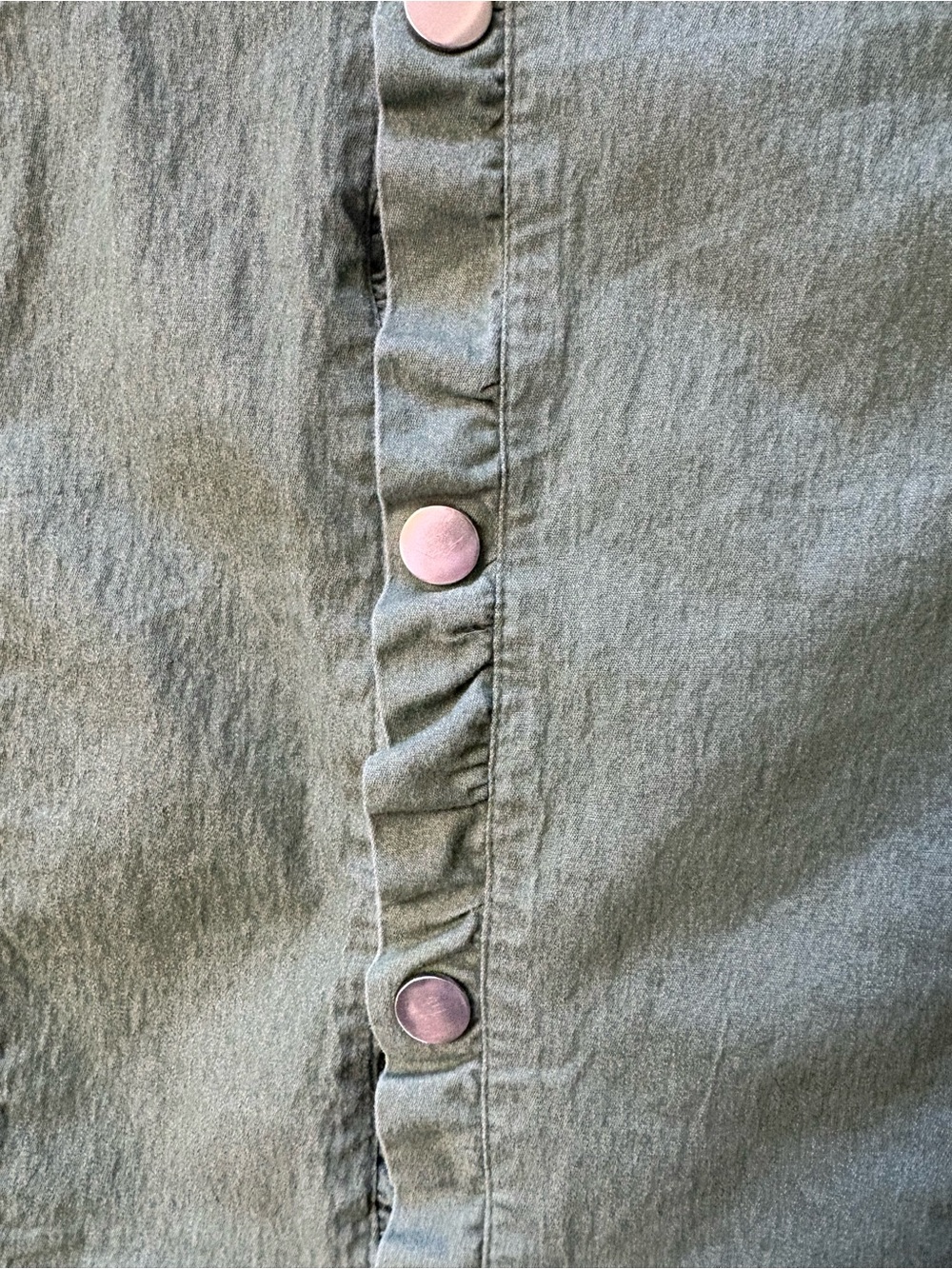 Women’s Green Button-Front Utility Jacket - Picture 4 of 5